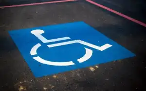 Accessible parking spot marking