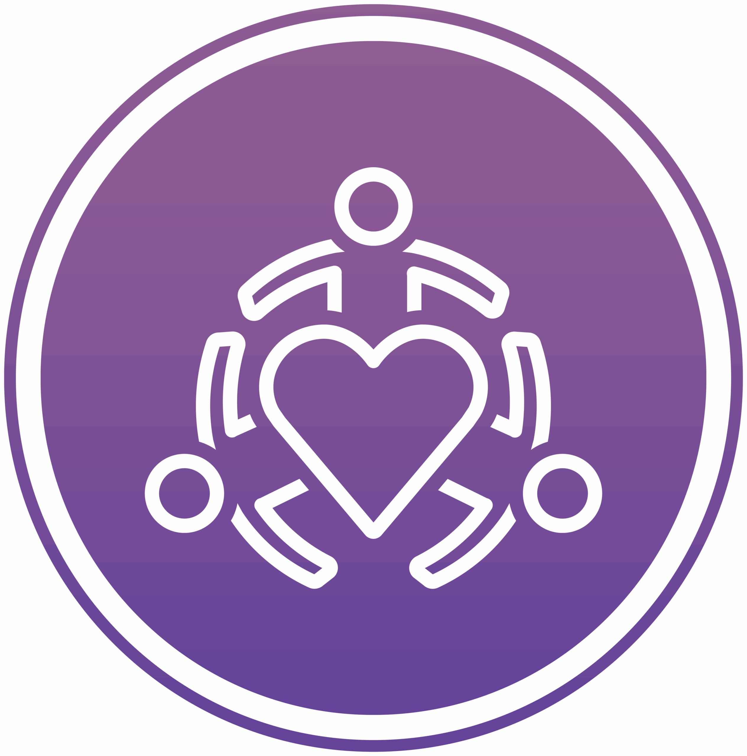 Icon of three people holding hands in a circle with a heart in the center.