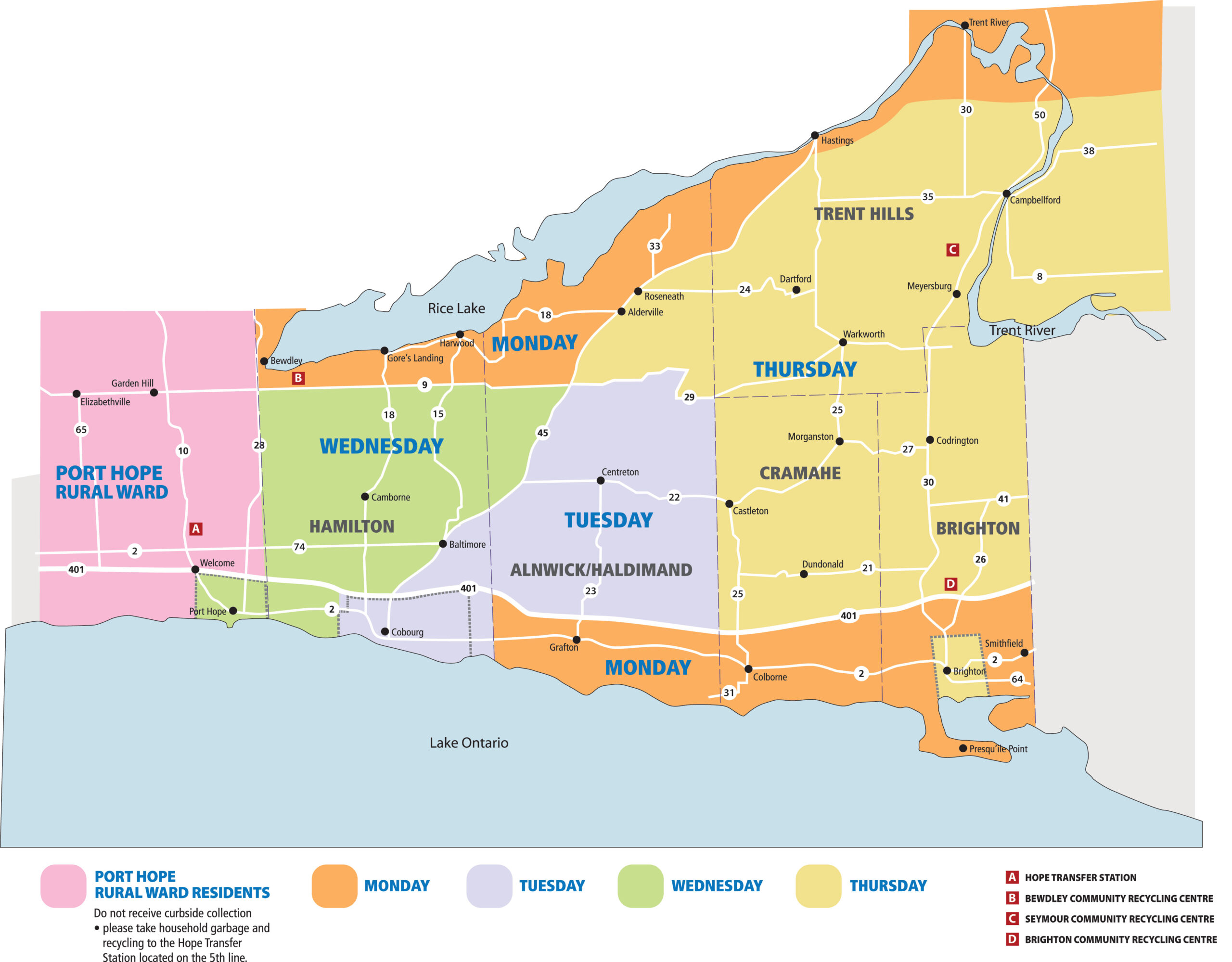 Waste collection area map