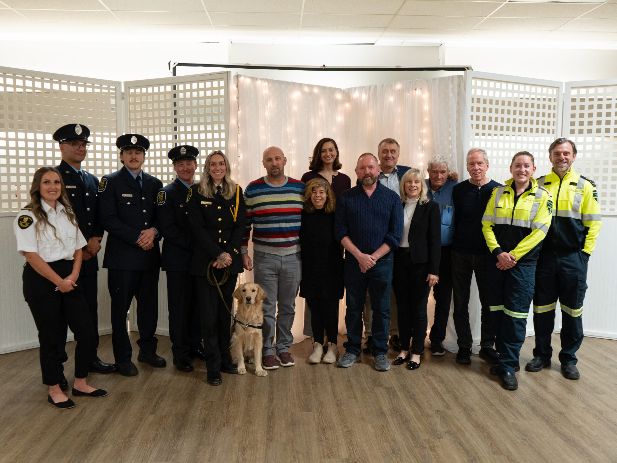 Wilfred Vienot together with first responders.