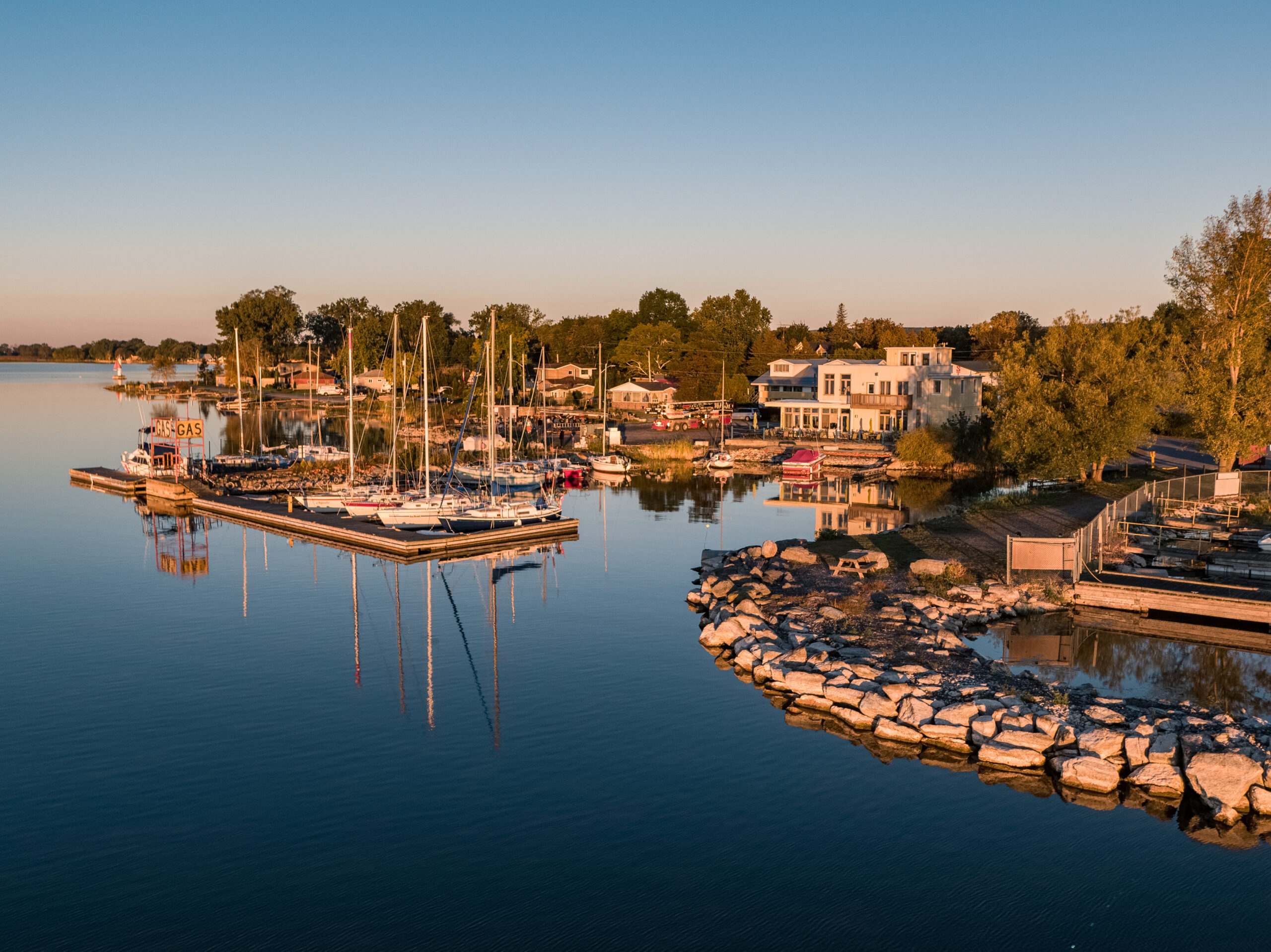 Aerial view of the Brighton Marina.