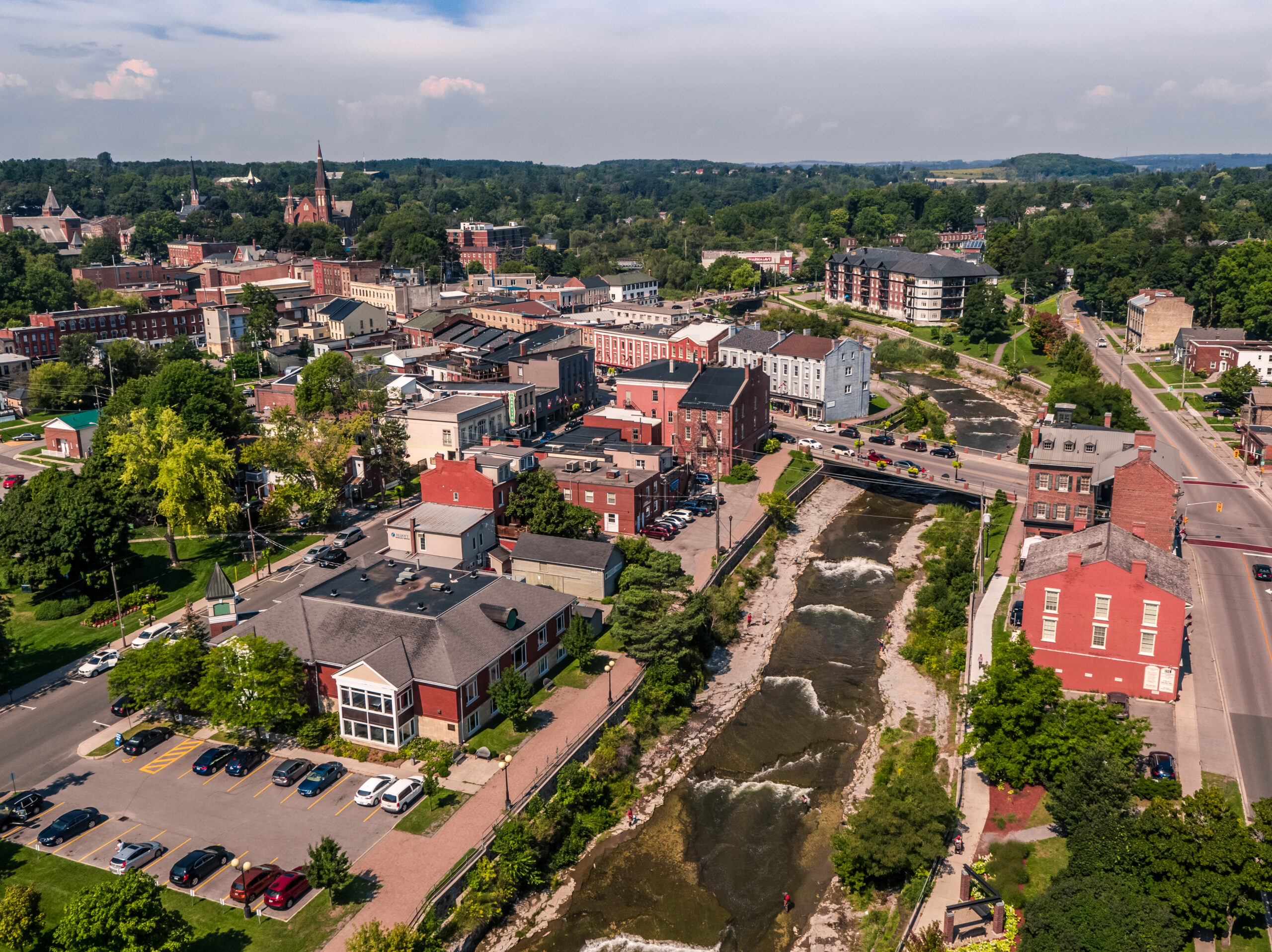 Aerial view of downtown Port Hope.