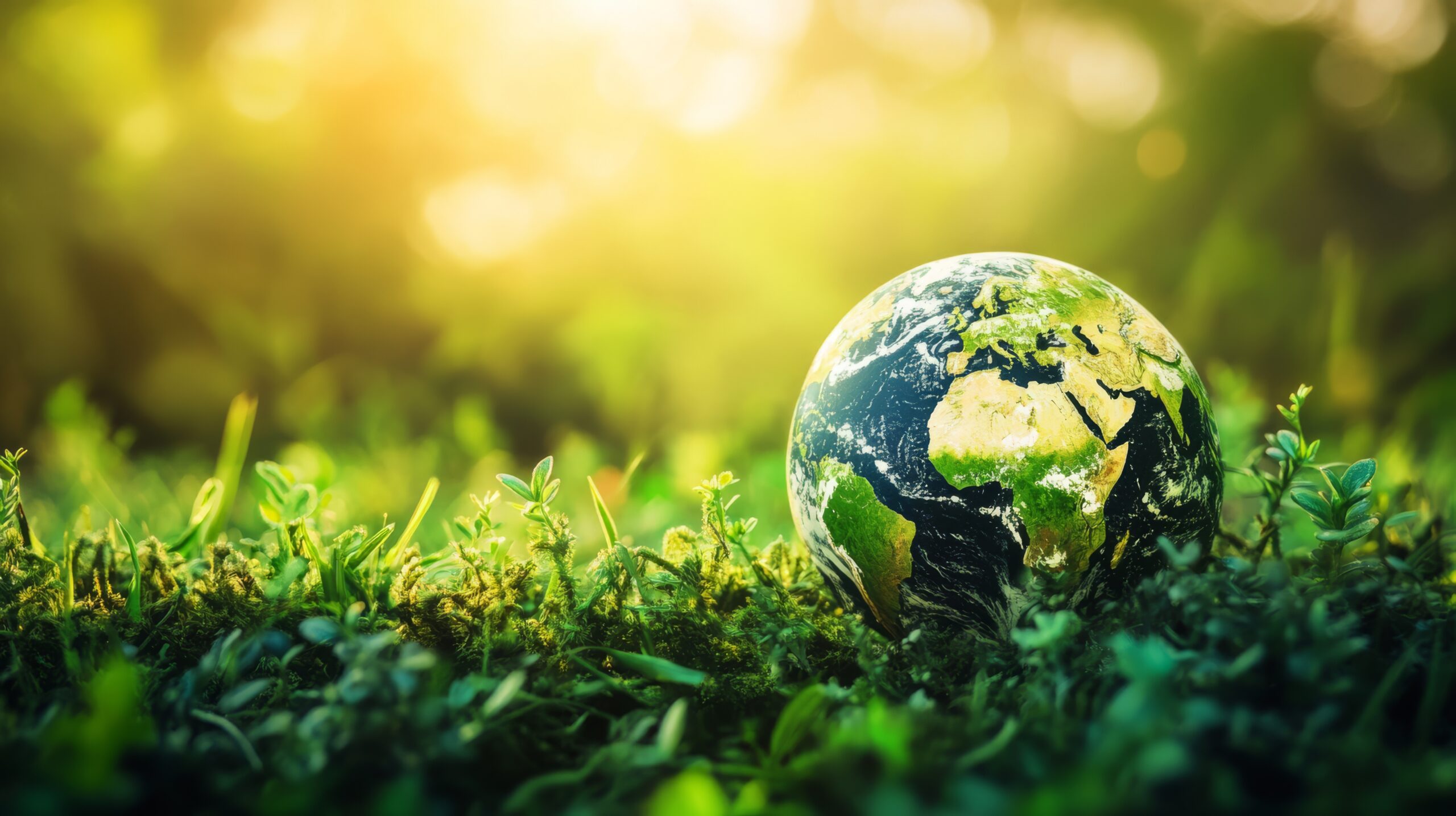 Globe resting on long grass