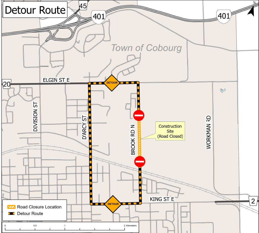 Car detour route for CR20 closure