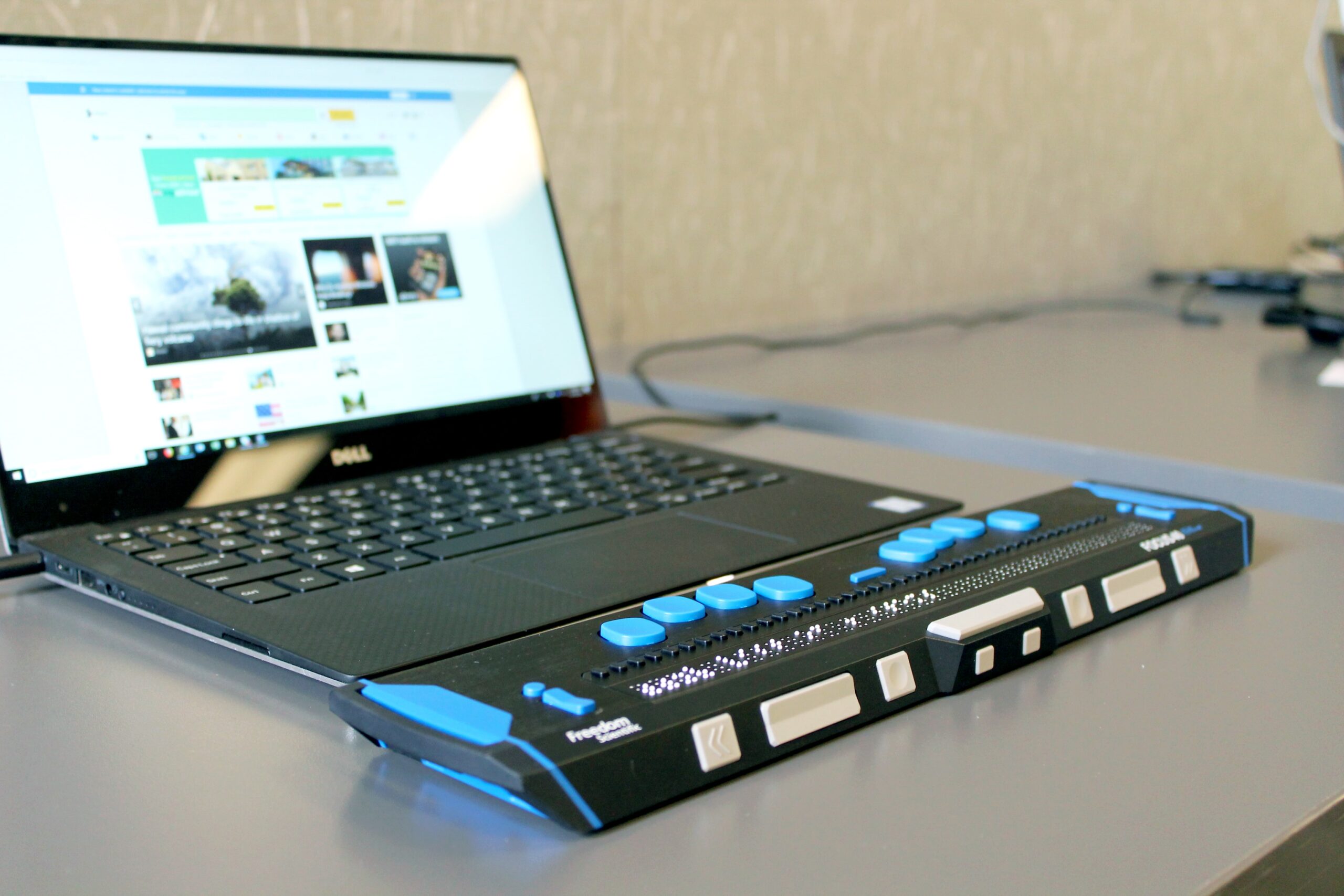 Assistive technology plugged into laptop