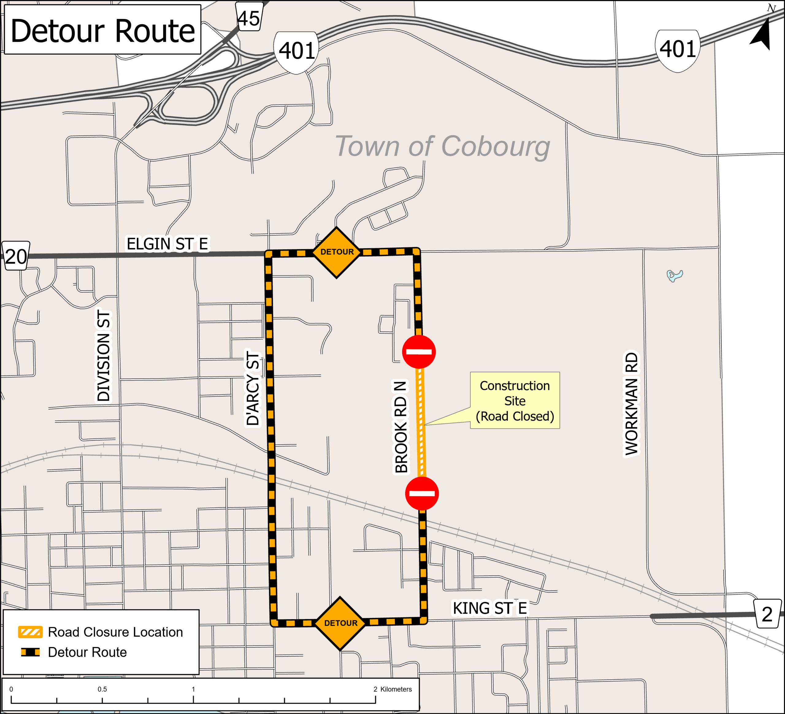 Brook Road Detour Route