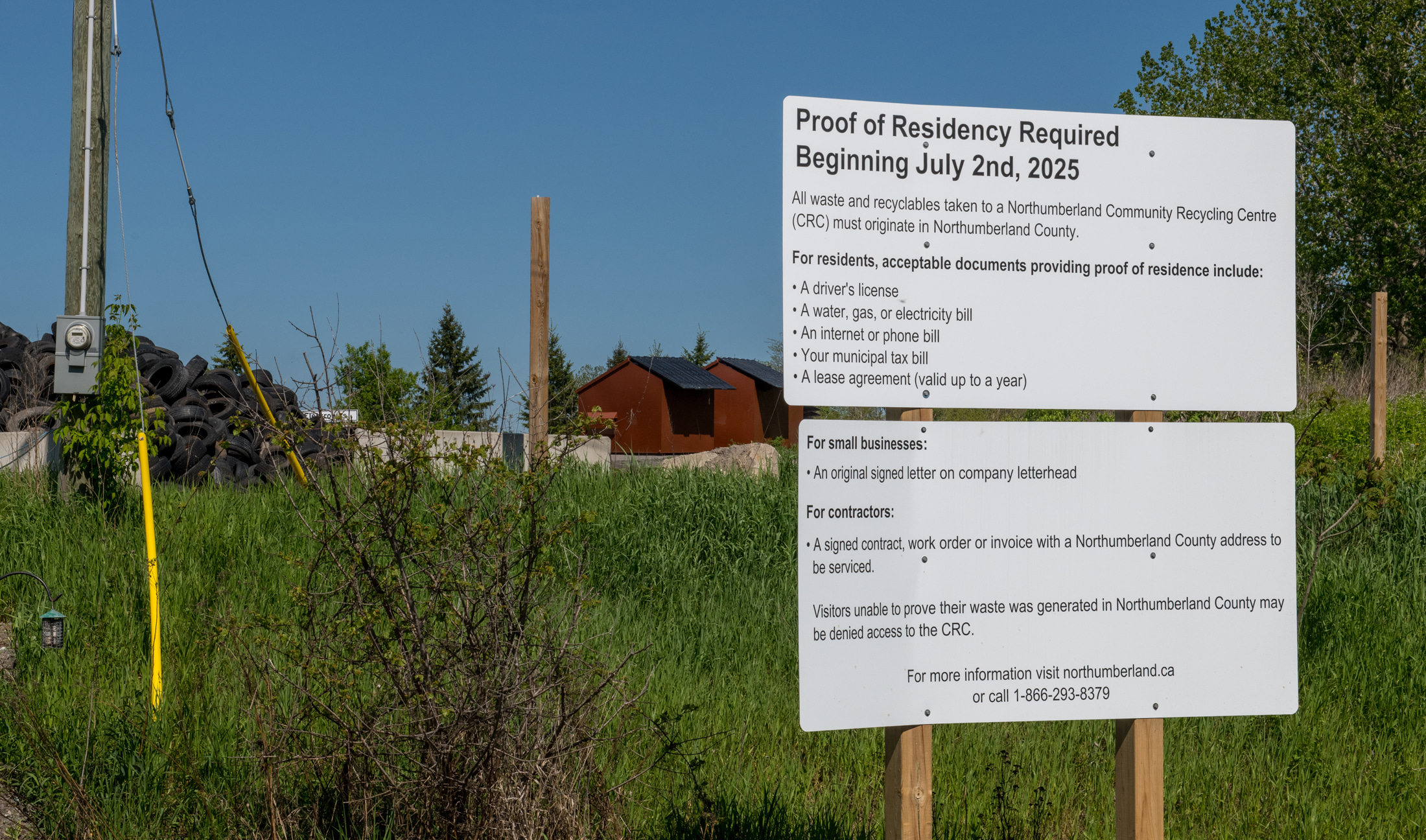 Proof of Residency sign at Brighton Landfill