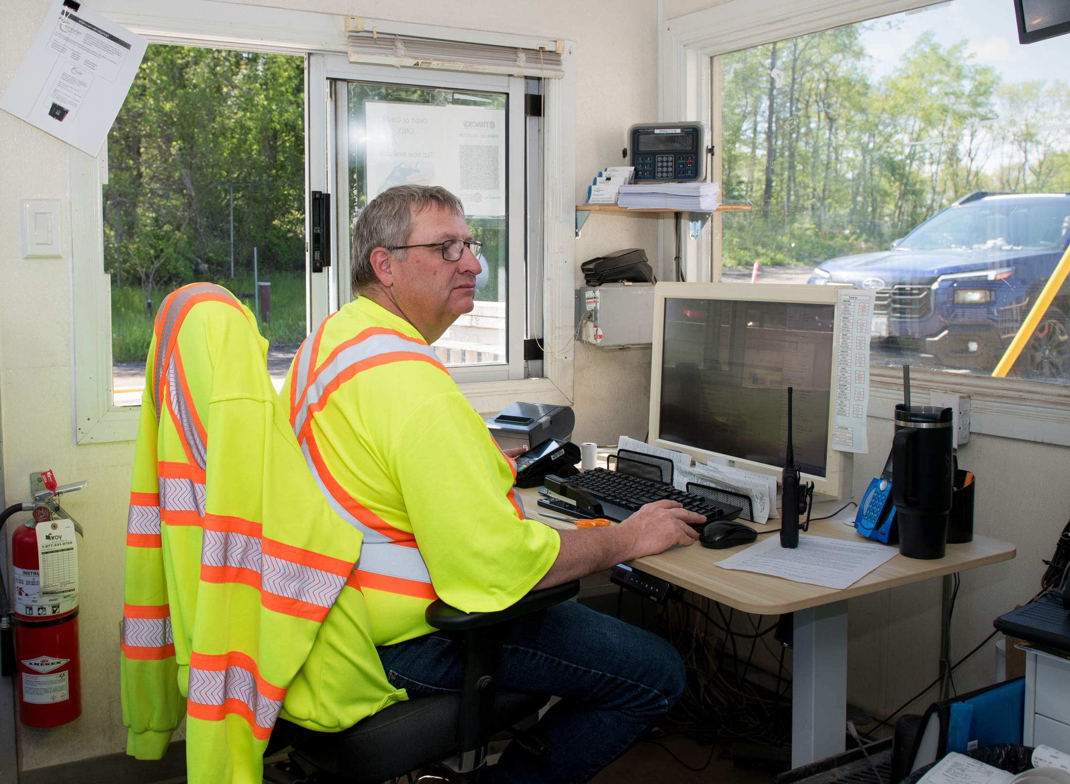 CRC staff operates scale house