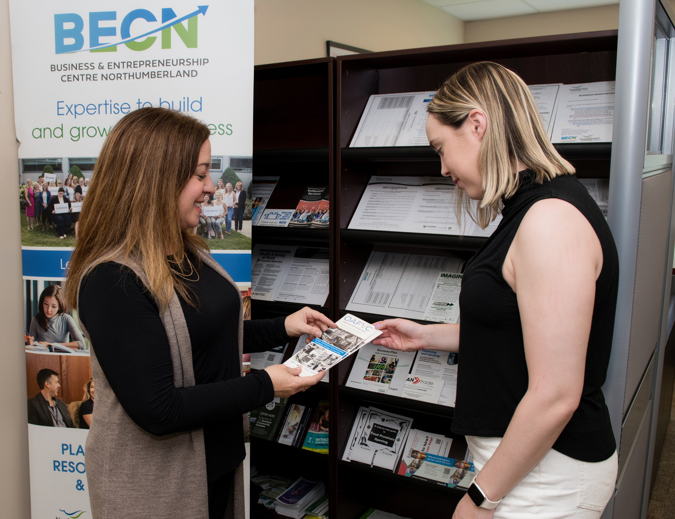BECN staff members consults with client
