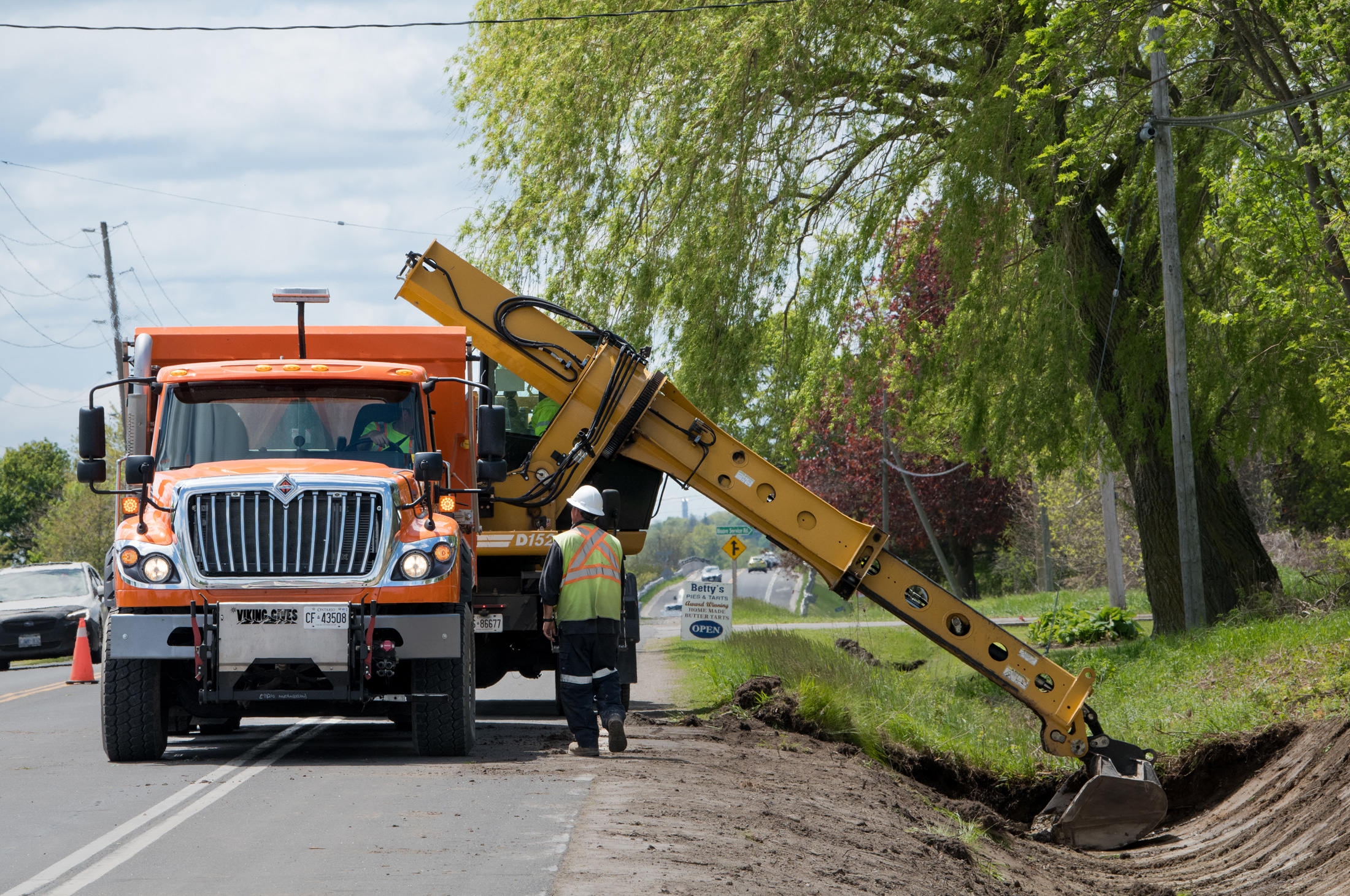 County Roads crew works on ditch