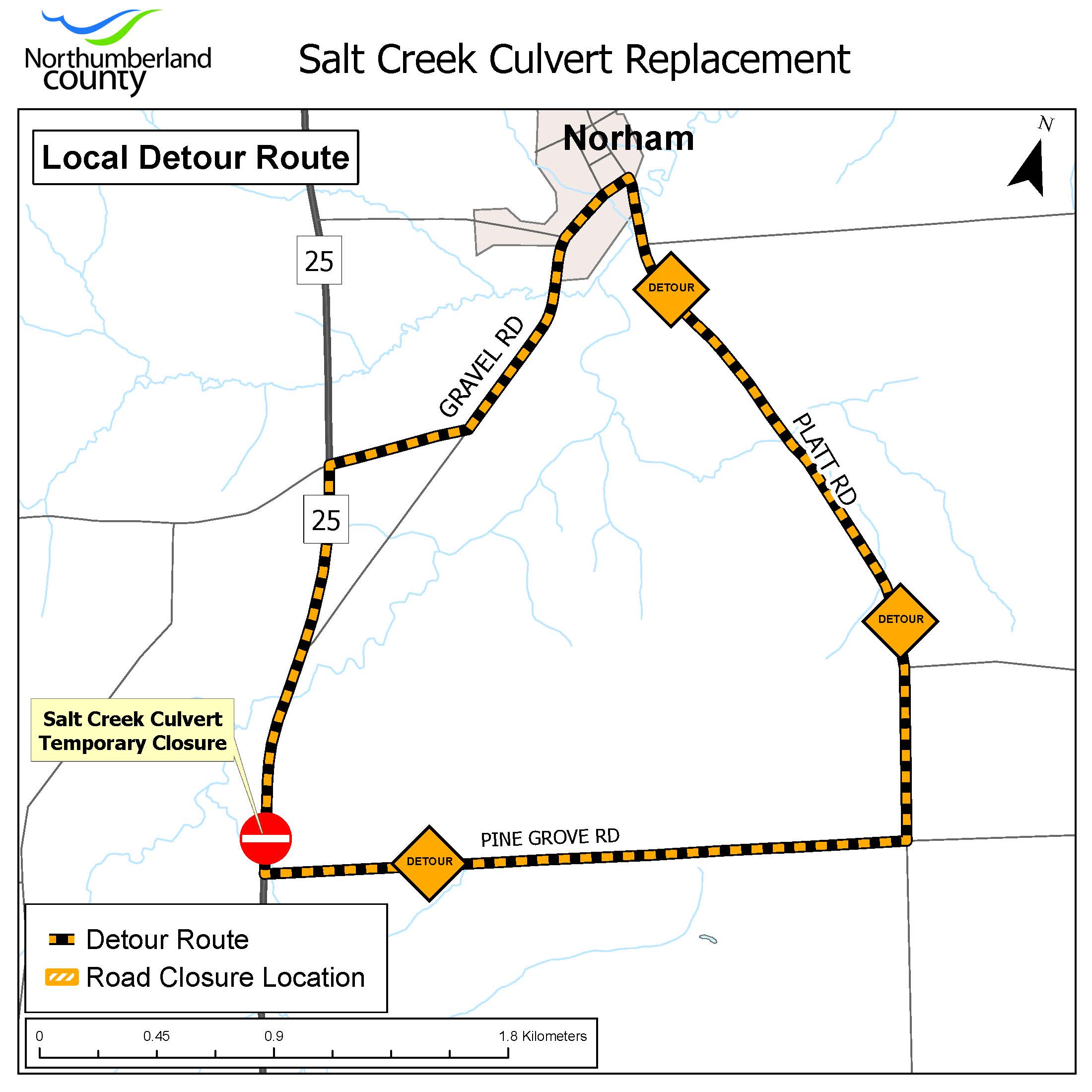 Salt Creek Culvert Local Detour Route