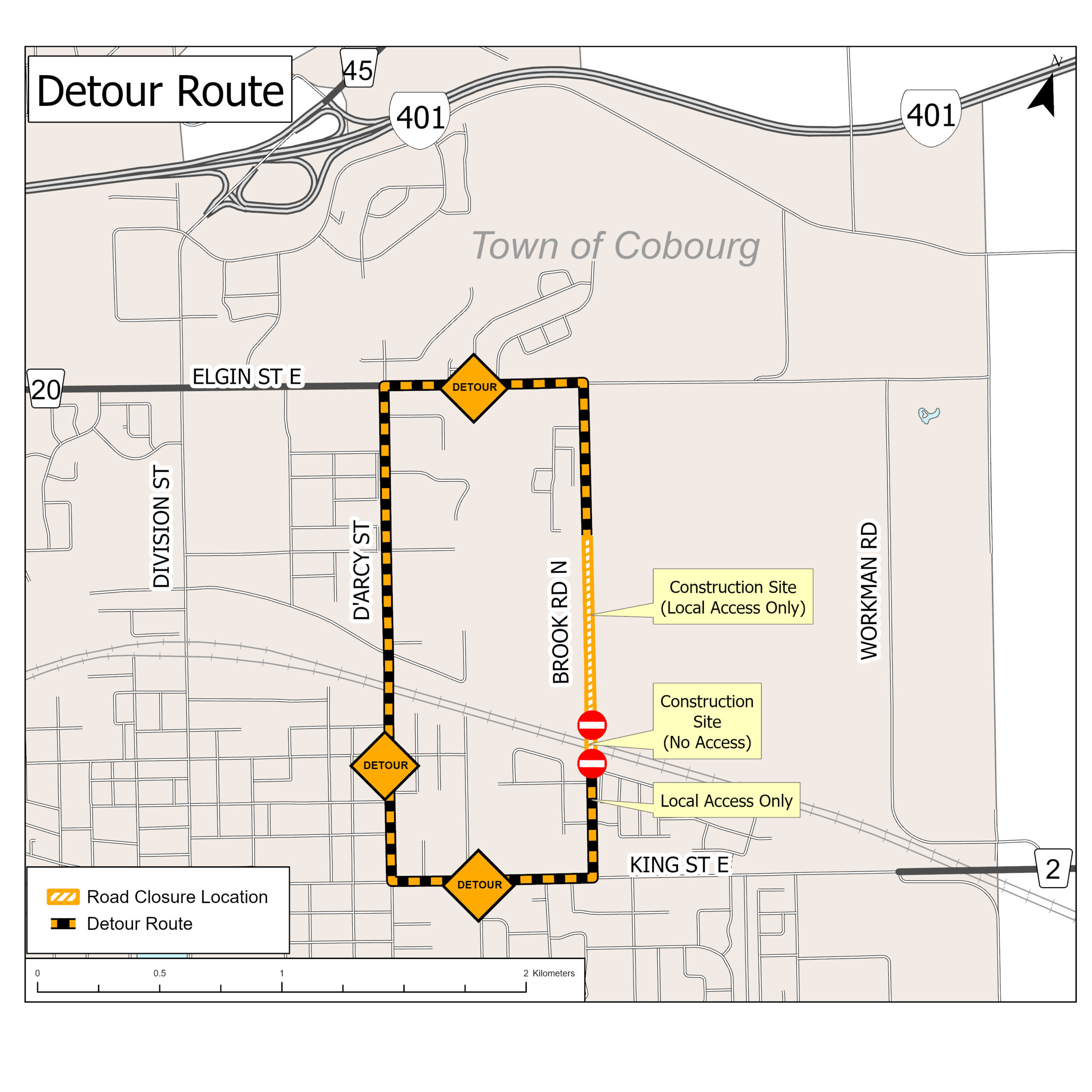 Brook Road Detour Route