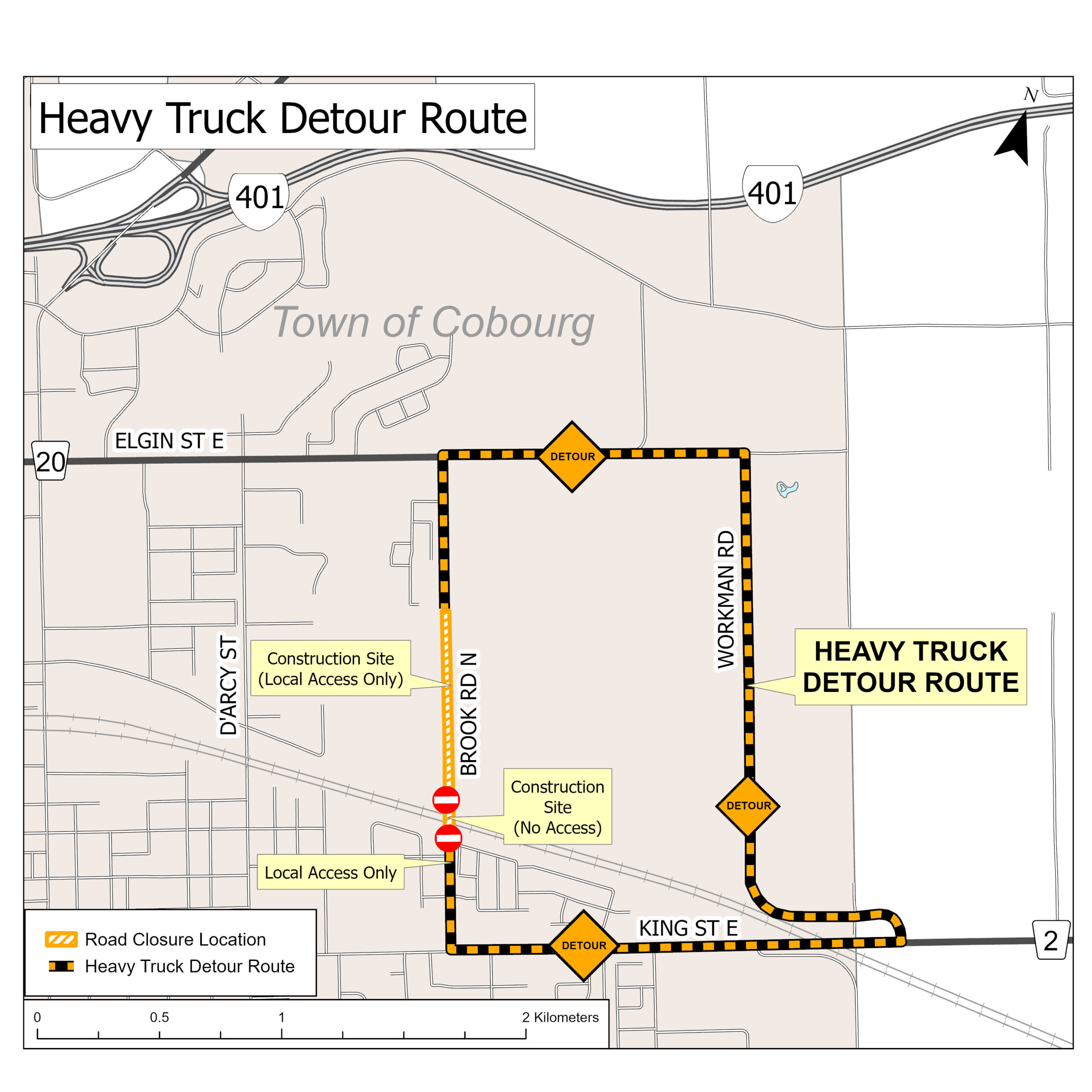 Brook Road Detour Route Heavy Trucks