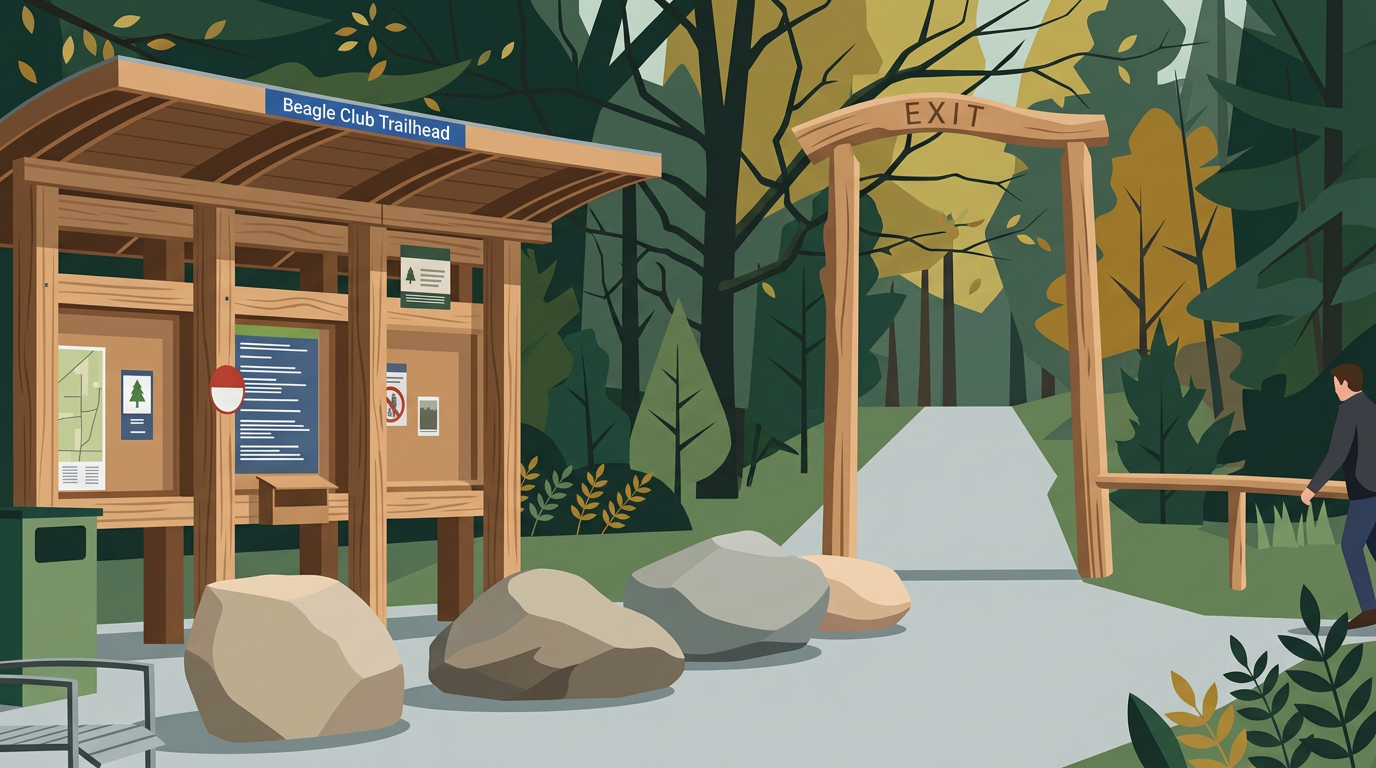 Digital Illustration of Forest Trailhead.